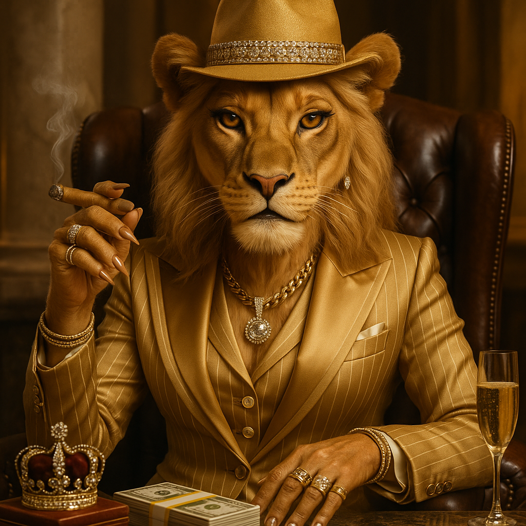 Affiche Lionne Gangster - Portrait