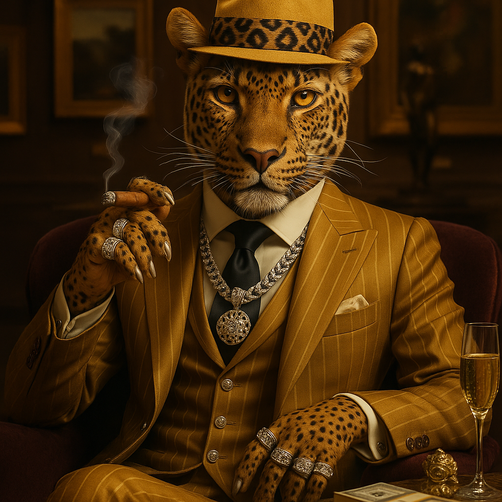 Affiche Léopard Gangster - Portrait