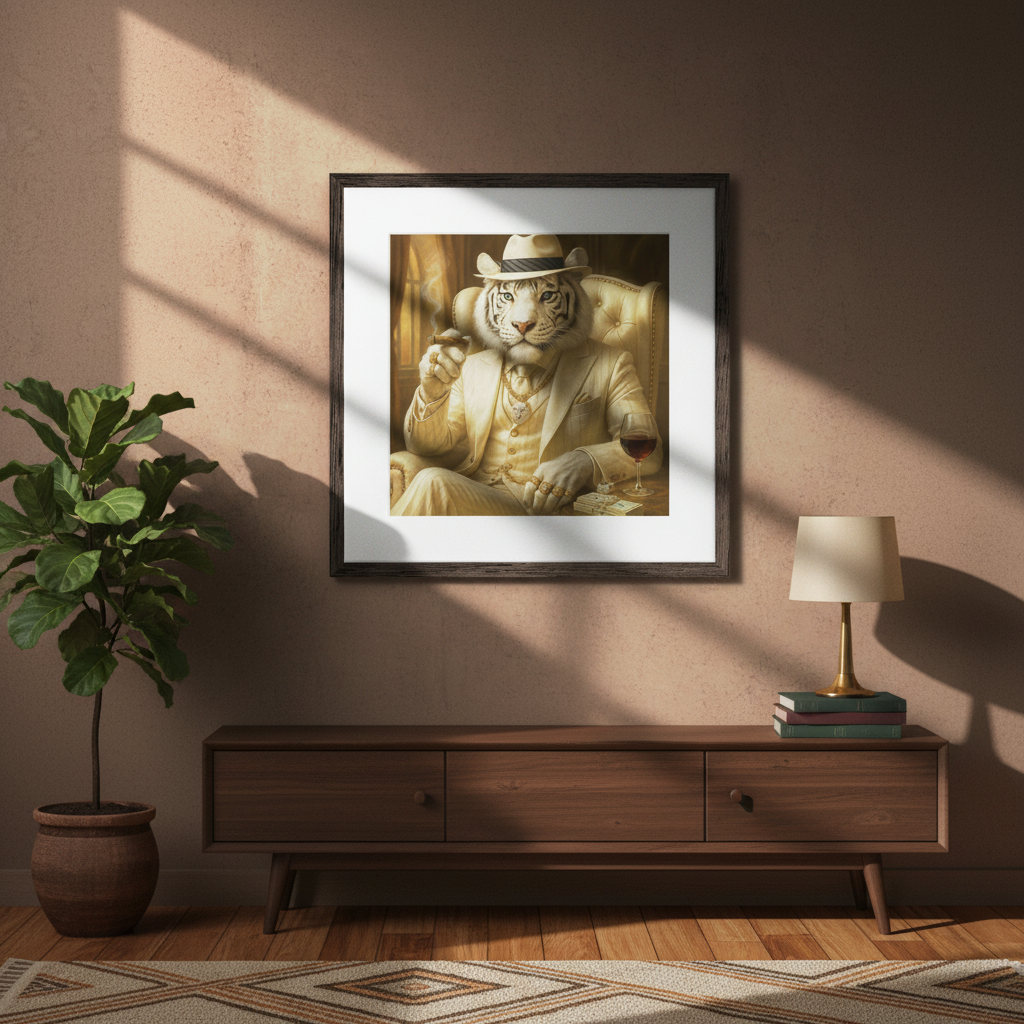 Décoration Murale Tigre Blanc Gangster