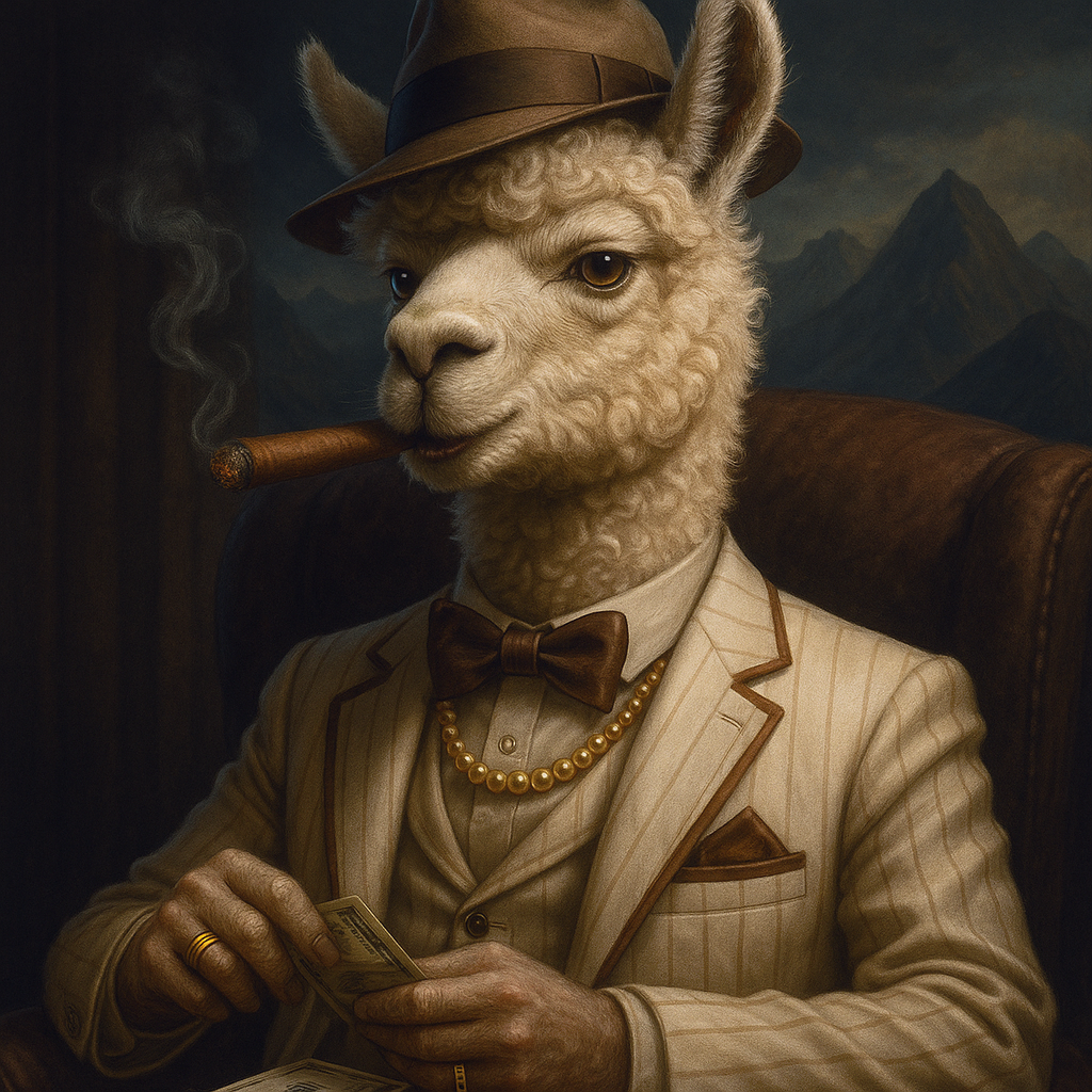 Affiche Alpaga Gangster | Décoration Murale Originale | Art Anthropomorphique