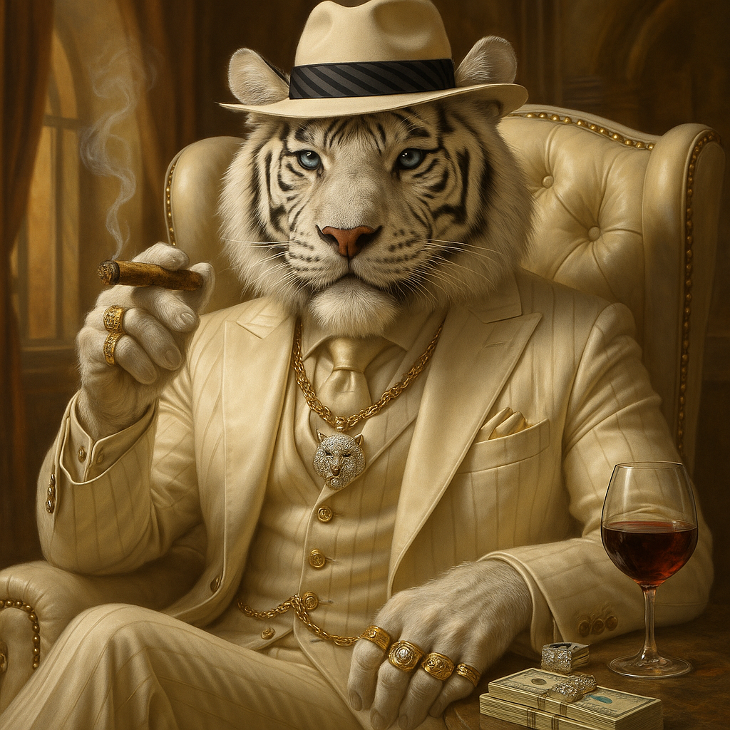 Affiche Tigre Blanc Gangster - Portrait