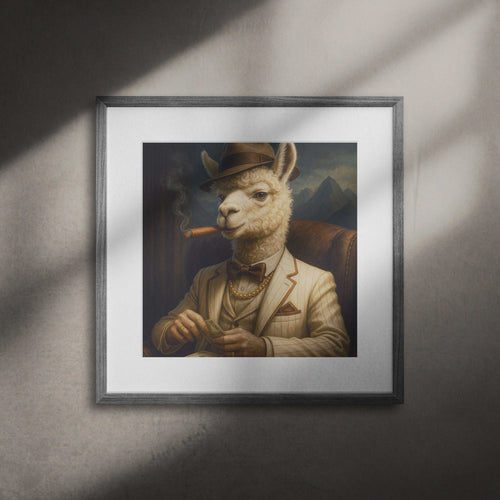 Affiche Alpaga Gangster | Décoration Murale Originale | Art Anthropomorphique
