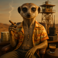 Affiche Suricate Gangster - Portrait